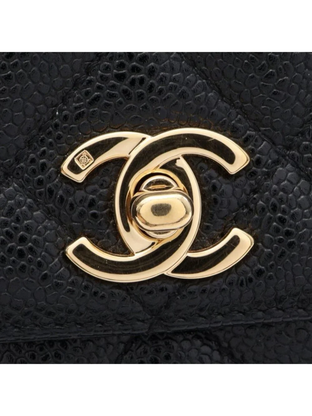 Chanel Handbag Quilted Black Caviar Leather